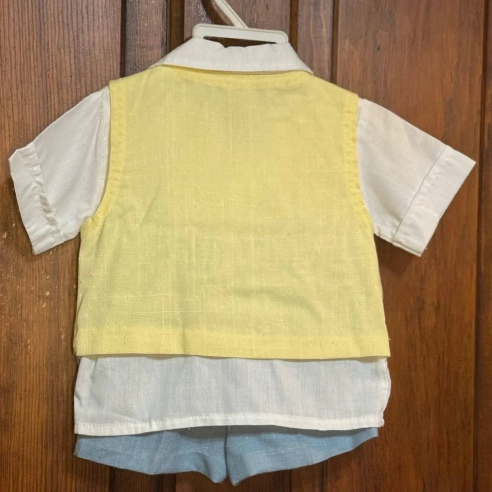 Vintage Boys 3 piece Outfit Set with Vest Wee Willie 12 Months